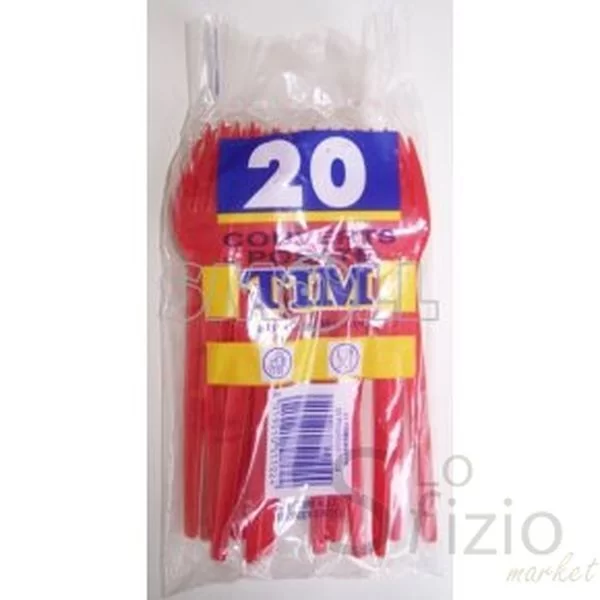 TIM POSATE FORCHETTE ROSSE X20