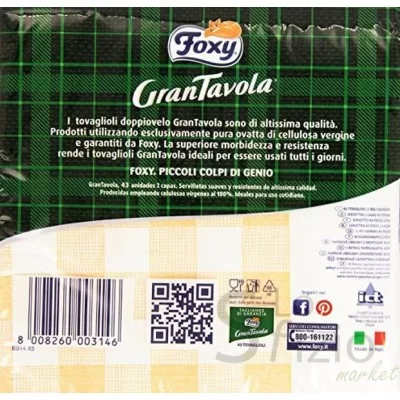 FOXY GRAN TAVOLA TARTAN NAPKINS 33X33
