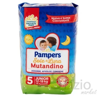 PAMPERS SOLE E LUNA PANN MUTANDINO 5 12-18KG 14PZ - Home, Cura del Bimbo, Igiene Infanzia, Pannolini