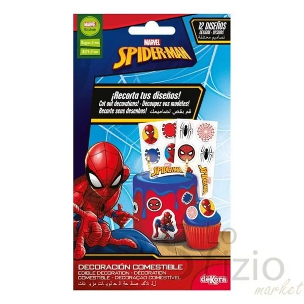 Dekora Edible Sugar Toppers Spiderman 12pcs