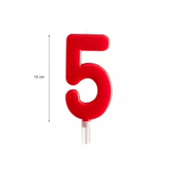 DEKORA GIANT CANDLE NUMBER 5 15CM