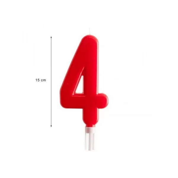 DEKORA GIANT CANDLE NUMBER 4 - 15CM