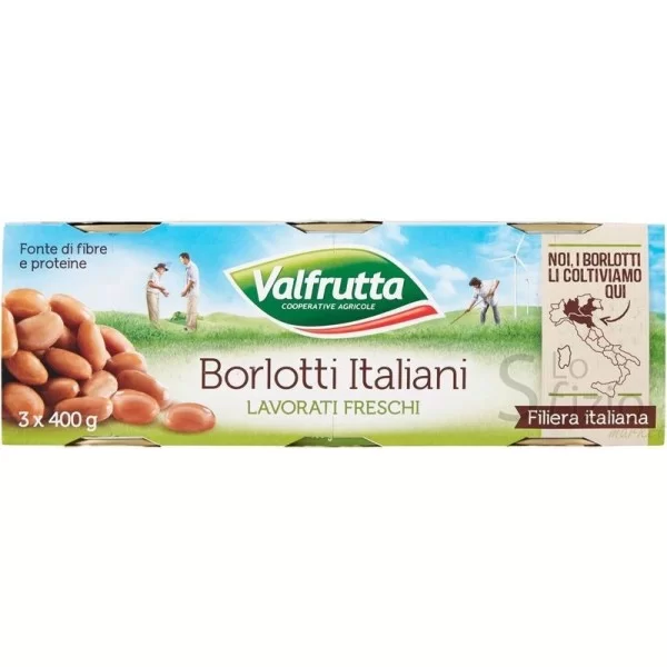 VALFRUTTA FAGIOLI BORLOTTI LATTINA 3X400GR