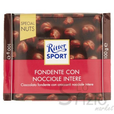 RITTER SPORT CIOCCOLATA FONDENTE CON NOCCIOLE 100G