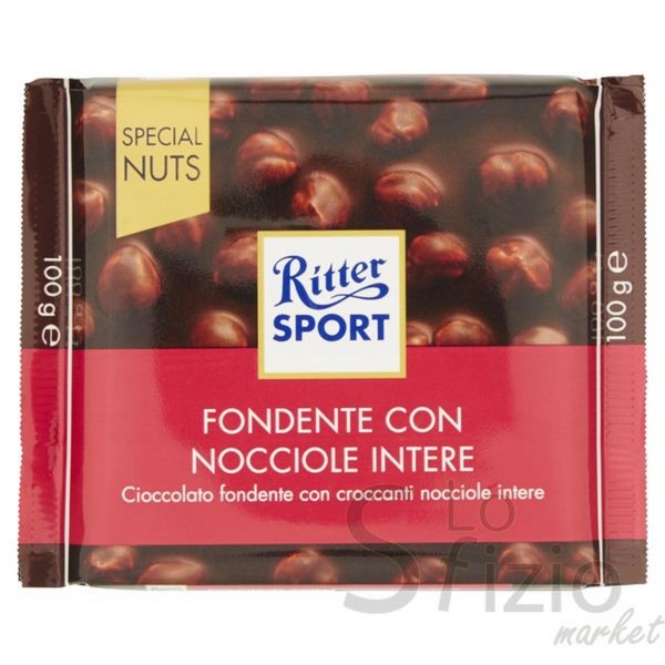 RITTER SPORT CIOCCOLATA FONDENTE CON NOCCIOLE 100G