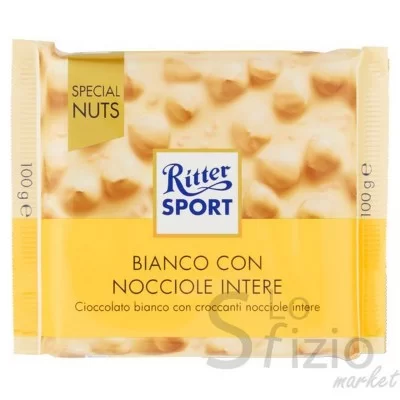 RITTER SPORT CIOCCOLATO BIANCO CON NOCCIOLE 100GR - Home, Alimentari, Cioccolata e Snack dolci