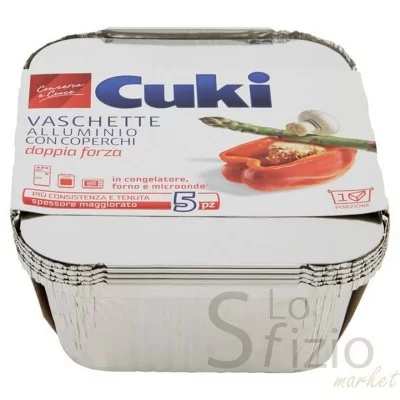 Cuki Aluminum Containers R31 with Lid 1 Portion 5pcs