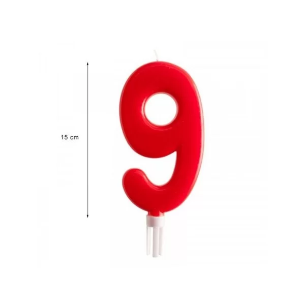 DEKORA GIANT CANDLE NUMBER 9 15CM