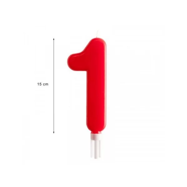 DEKORA GIANT CANDLE NUMBER 1 15CM