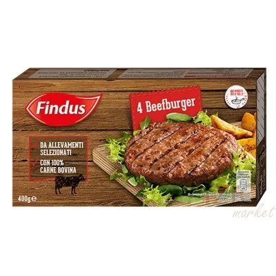 FINDUS 4 BEEF BURGERS 400GR - Home, Surgelati e Gelati, Surgelati, Carne surgelata