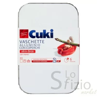 Cuki Aluminum Trays with Lids 6 Portions 2pcs