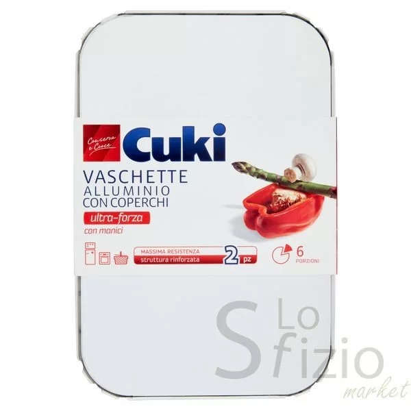 Cuki Aluminum Trays with Lids 6 Portions 2pcs