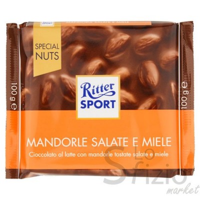 RITTER SPORT CIOCCO MANDORLE SALATE E MIELE 100GR - Home, Alimentari, Epifania, Cioccolata e Snack dolci