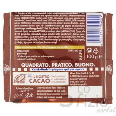 RITTER SPORT CIOCCO MANDORLE SALATE E MIELE 100GR