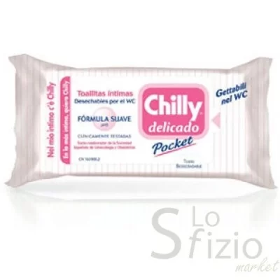 Chilly Delicato Pocket Intimate Wipes x12
