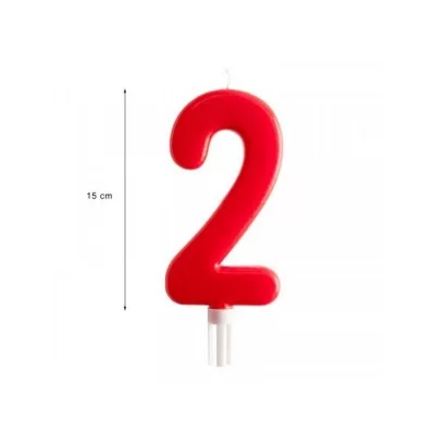DEKORA GIANT CANDLE NUMBER 2 15CM