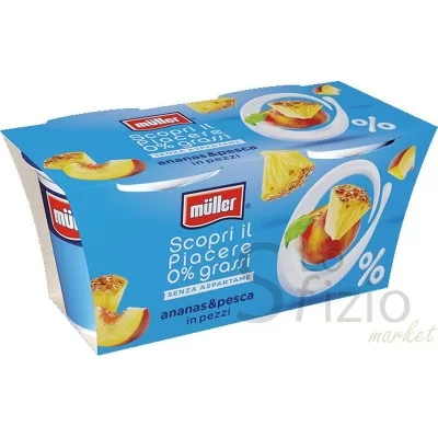 MULLER YOGURT 0% GRASSI ANANS & PESCA 2X125GR