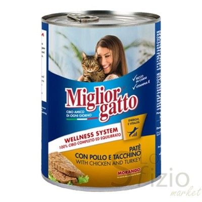 MIGLIOR GATTO PATE' POLLO TACCHINO 400GR