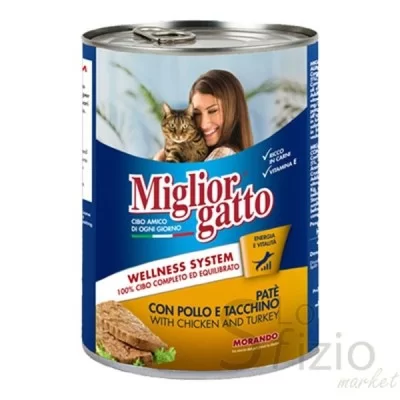 MIGLIOR GATTO PATE' POLLO TACCHINO 400GR - Home, Amici Animali, Gatti, Cibo Umido