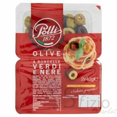 Polli Green and Black Olives Slices 80g