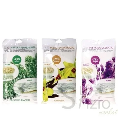 BUSTA SALVASPAZIO 60 X 90 CM FRAGRANZE ASS - Casa, Plastica, Sacchi Alimenti Indumenti, Scale e Stendibiancheria
