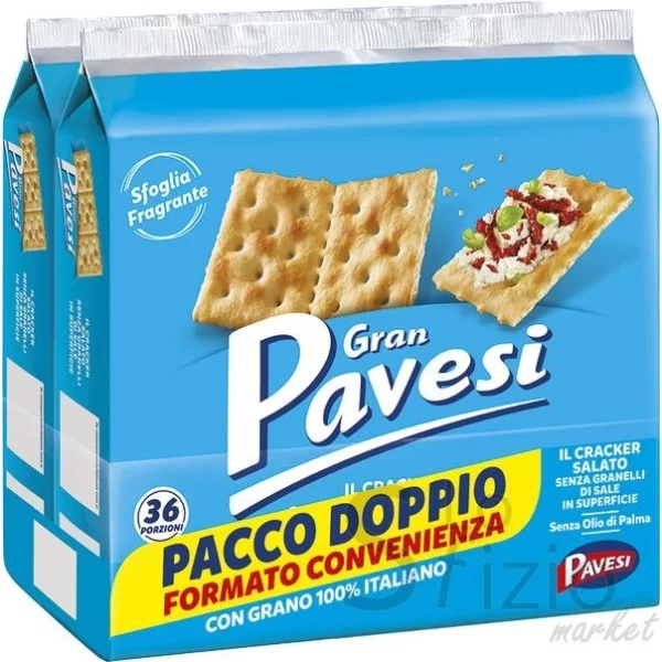 GRAN PAVESI CRACKERS NO SALT BIPACK 2X560G