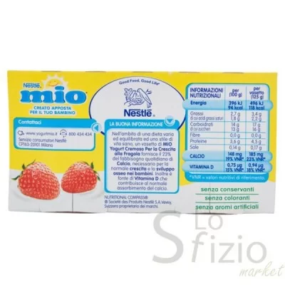 NESTLE' MIO YOGURT FRAGOLA 2X125GR