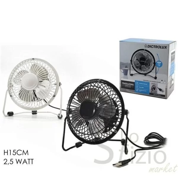 DICTROLUX VENTILATORE USB 2,5W DIAM15CM
