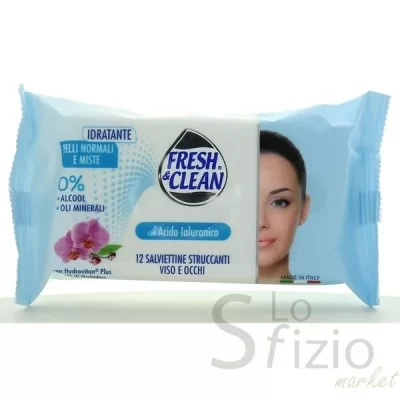 FRESH & CLEAN FACE AND EYE MAKEUP REMOVER WIPES 12 PCS