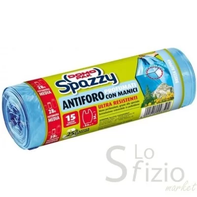 DOMO PAK SPAZZY BIN LINERS WITH HANDLES BREZZA 28L X15