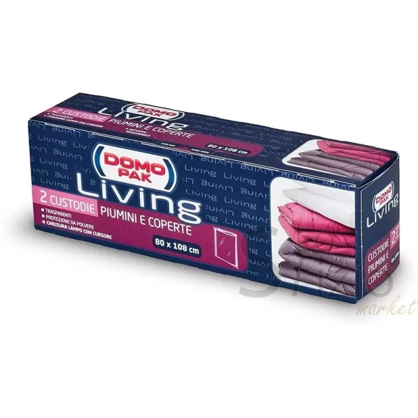 DOMO PAK LIVING CUSTODIE PIUMINI E COPERTE X2