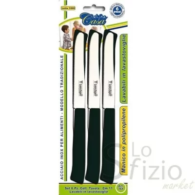 DE LUCA SERRATED TABLE KNIFE SET 6PCS