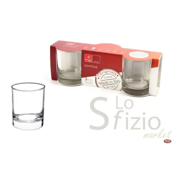 Bormioli Rocco Cortina Water Glasses 25cl - 3 Pieces