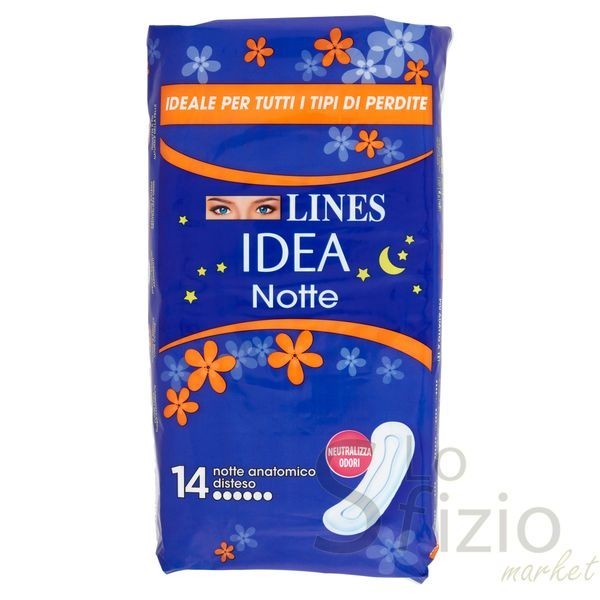 LINES IDEA NOTTE EXTRA LUNGO IPOALLERGENICO X14