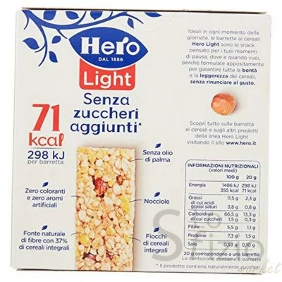 HERO MUESLEY BAR LIGHT HAZELNUTS 120G