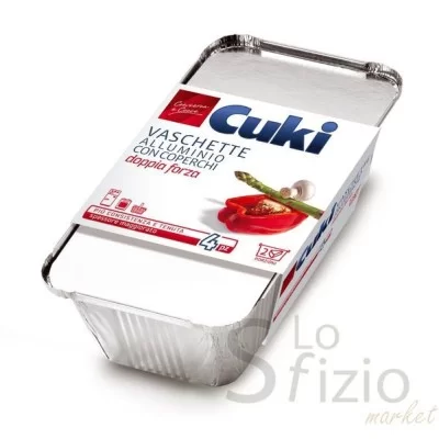 Cuki Aluminum Containers R62 with Lid 2 Portions 4 pcs