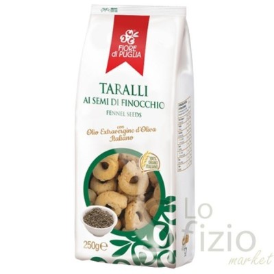 FIORE DI PUGLIA TARALLINI SEMI DI FINOCCHIO 250GR - Home, Alimentari, Panificati e Biscottati