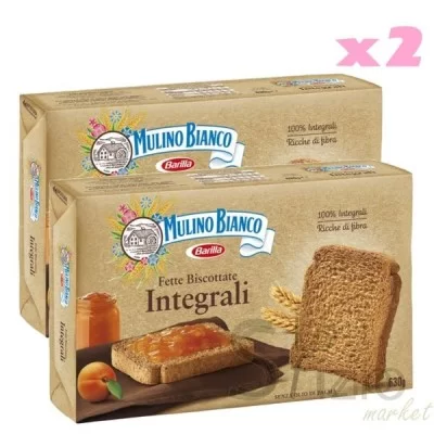 Mulino Bianco Wholewheat Rusks 2x72 pcs 1.26kg