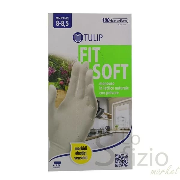 TULIP LATEX GLOVES 8-8.5 LARGE 100PCS