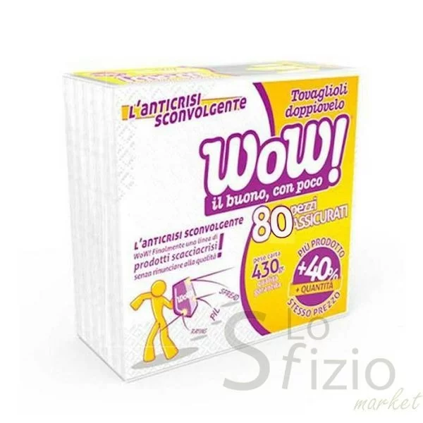 WOW Extra-Soft Napkins 2-Ply 38x38 cm 80 pcs