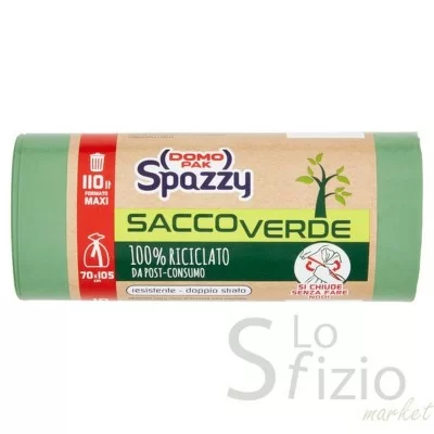 Domopak Spazzy Green Trash Bags 110L 70x105cm