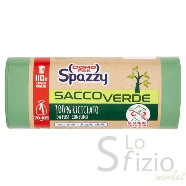 Domopak Spazzy Green Trash Bags 110L 70x105cm
