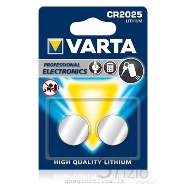 VARTA CR2025 LITHIUM BATTERY 2 PACK