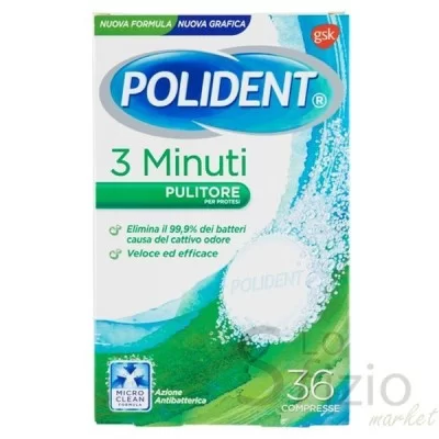 POLIDENT 3 MINUTES x36 TABLETS