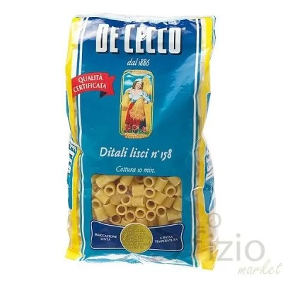 DE CECCO PASTA MEZZI DITALI LISCI N°158 GR.500