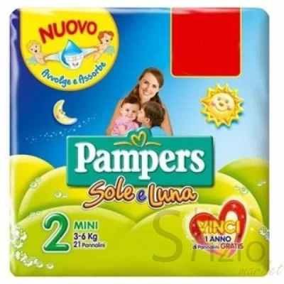 Pampers Sole e Luna Diapers Mini Size 2 (3-6kg) - 21 Pieces