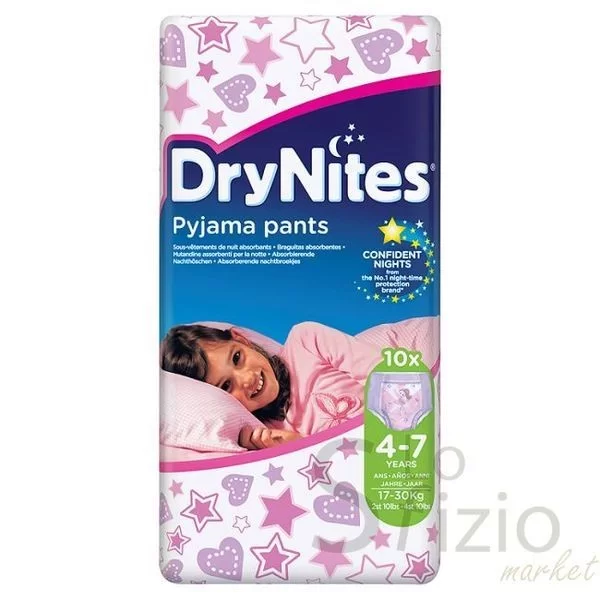 Huggies DryNites Medium Girl 4-7 Years 17-30kg 10pcs