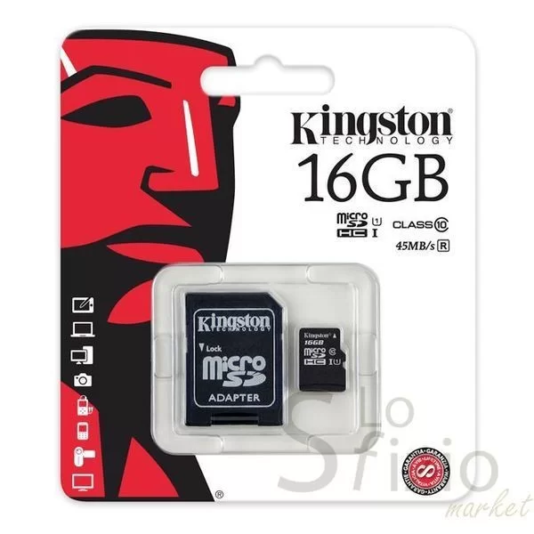 Kingston Micro SD 16GB HC Class 10 High Speed with Adapter