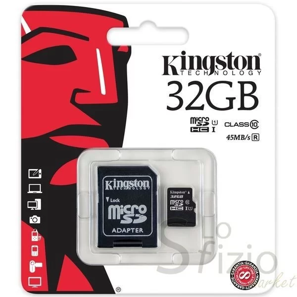 KINGSTON MICRO SD 32GB HC CL10 HIGH SPEED + ADAPTER
