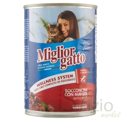 MIGLIOR GATTO BOCCONCINI DI MANZO 405GR - Home, Amici Animali, Gatti, Cibo Umido